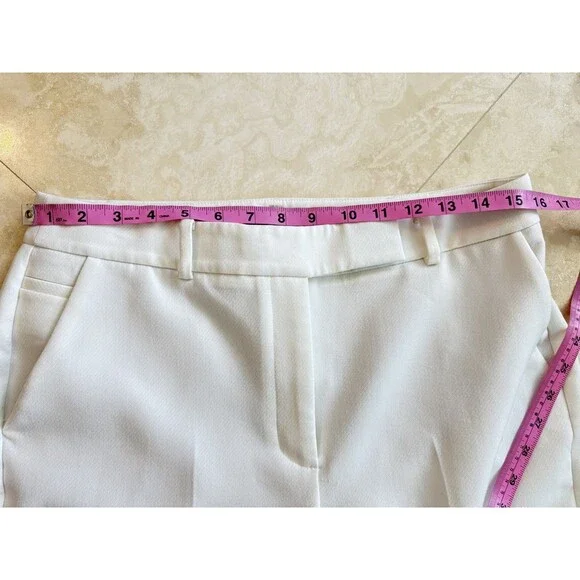 🤍 White House Black Market Winter White Flat-Front Dress Pants – Size 8 - Picture 7 of 8